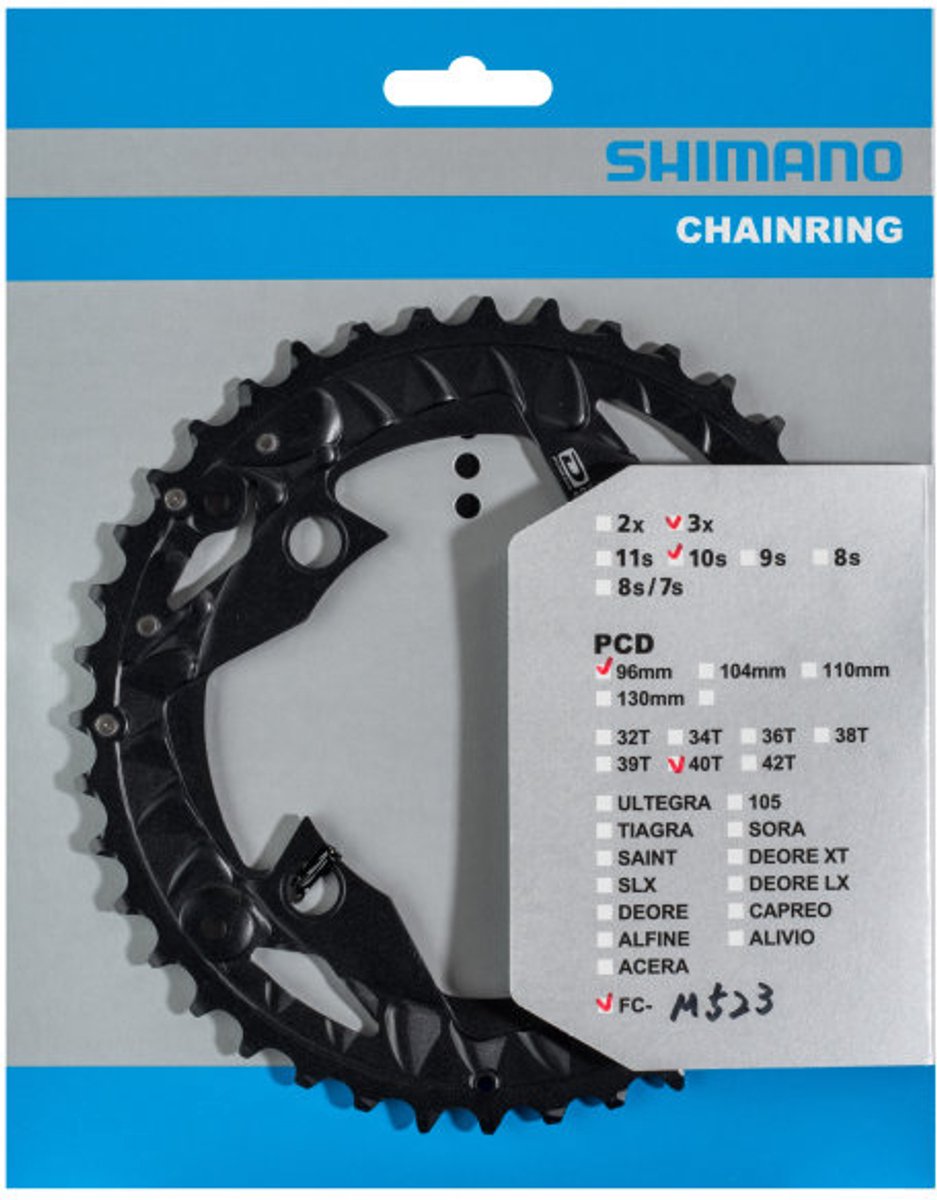 Shimano - Top a catena 40T FC -MT500 FC -M523 per protezione a catena (AN) 10 velocità - nero
