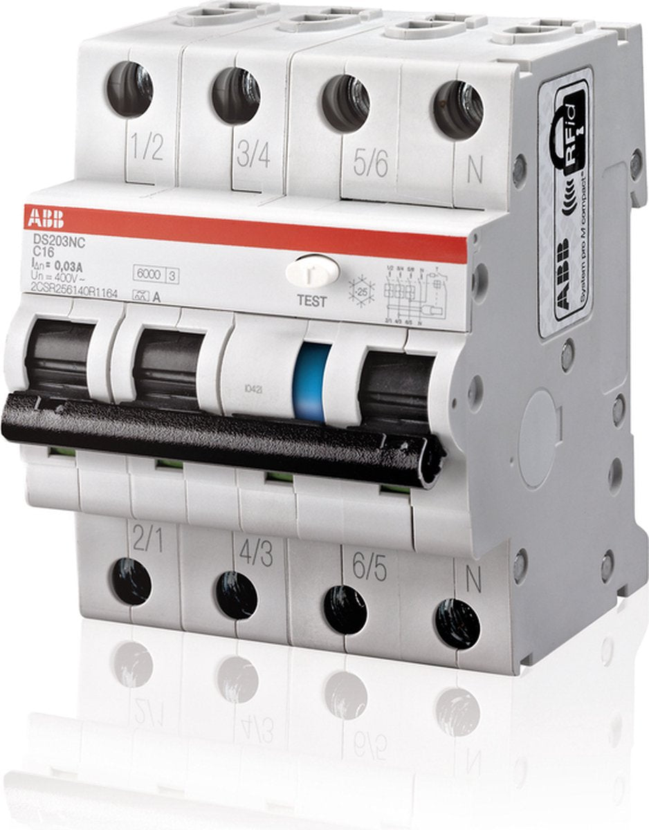 Interruttore automatico differenziale compatto Busch-Jaeger ABB SYSTEM PRO M - 2csr256140r1254 - e2v6g