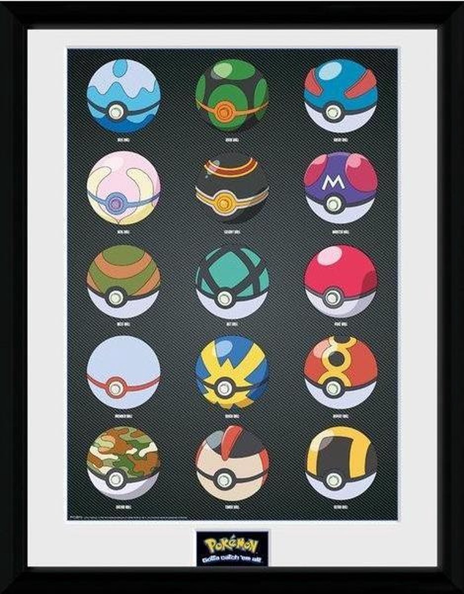 Pokemon sin marca sin marca - impresión de coleccionista 30x40 - pokebolas