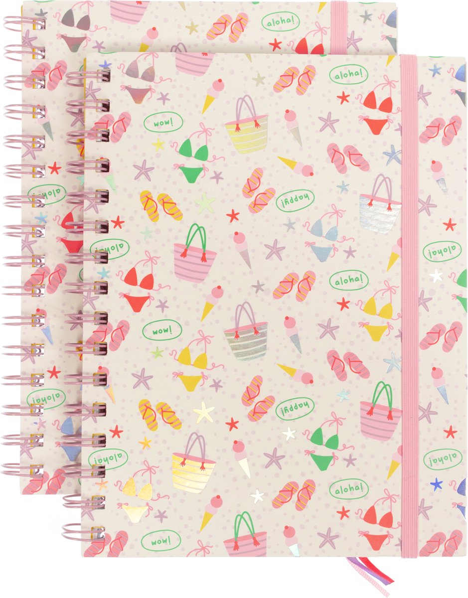 Libro a spirale Kangaro - spiaggia felice - a5 - linea - 2 pezzi - k-pm310007