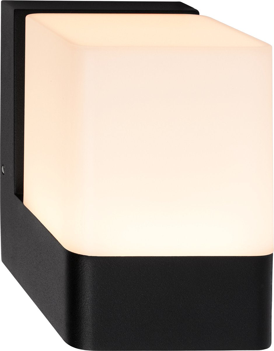 Telefunken - Lampada da parete a LED - ip44 - luce bianca calda - nero - 10 watt - 11,5 x 11 x 8 cm - nero