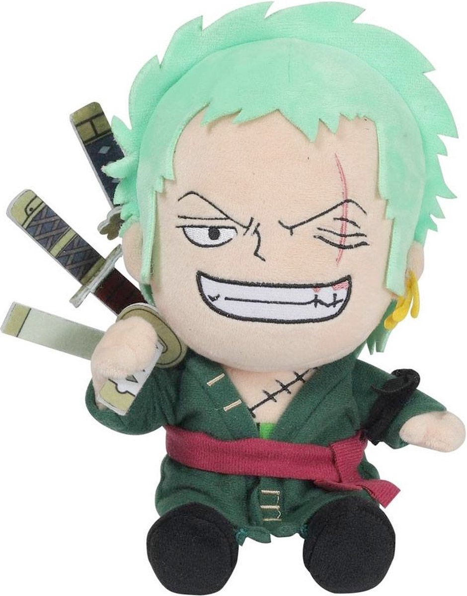 One piece sakami merchandise - roronoa zoro 25 cm pluche knuffel - multicolours
