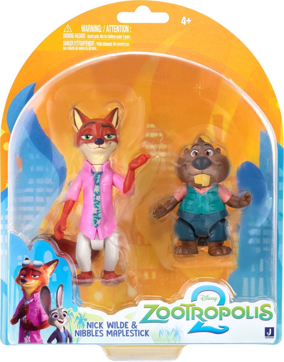Jazwares zootropolis - 2 figure pack nick wilde core nibbles maplestick (zootropolis 2)