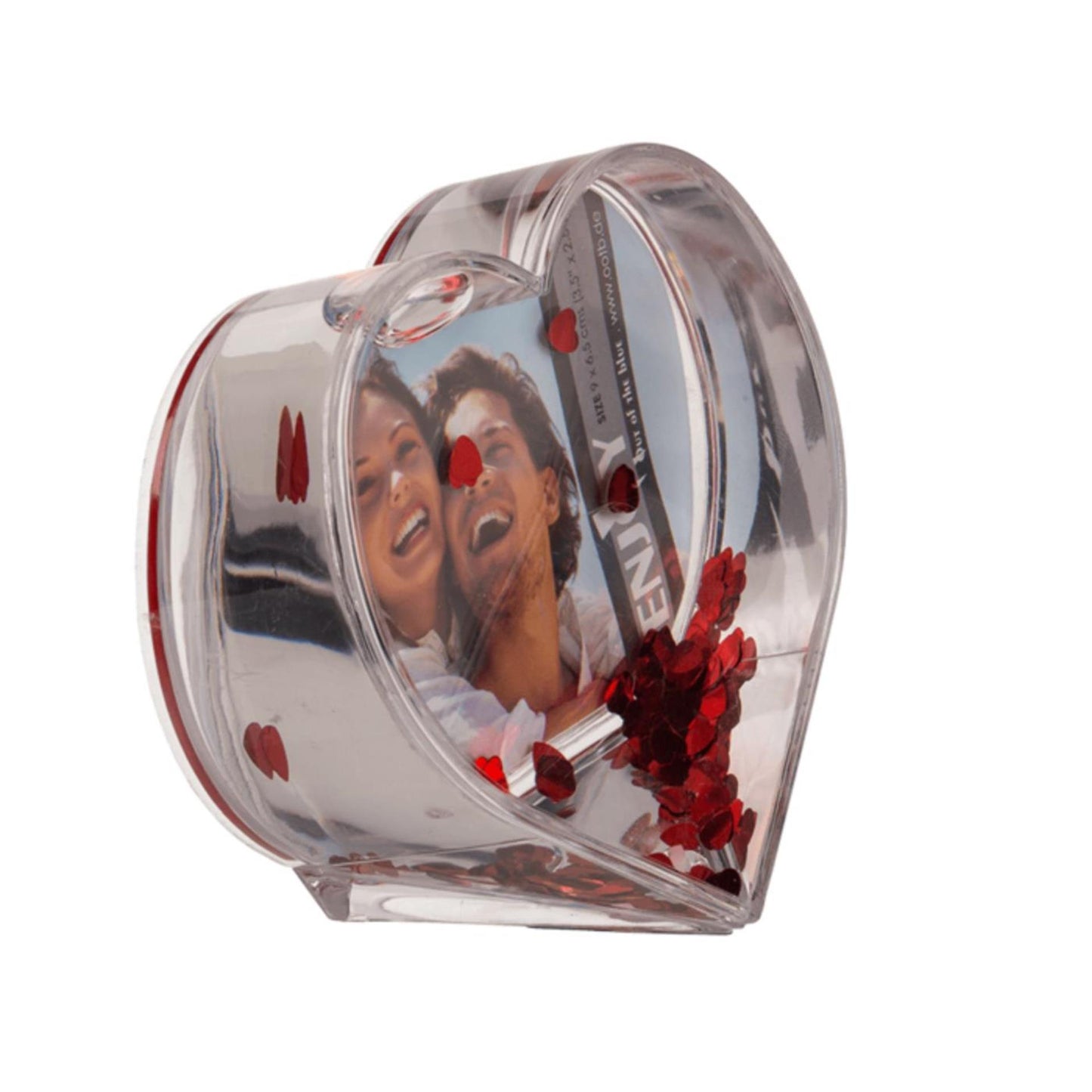 Ootb globo de agua de corazón con brillo acrílico 3d para foto