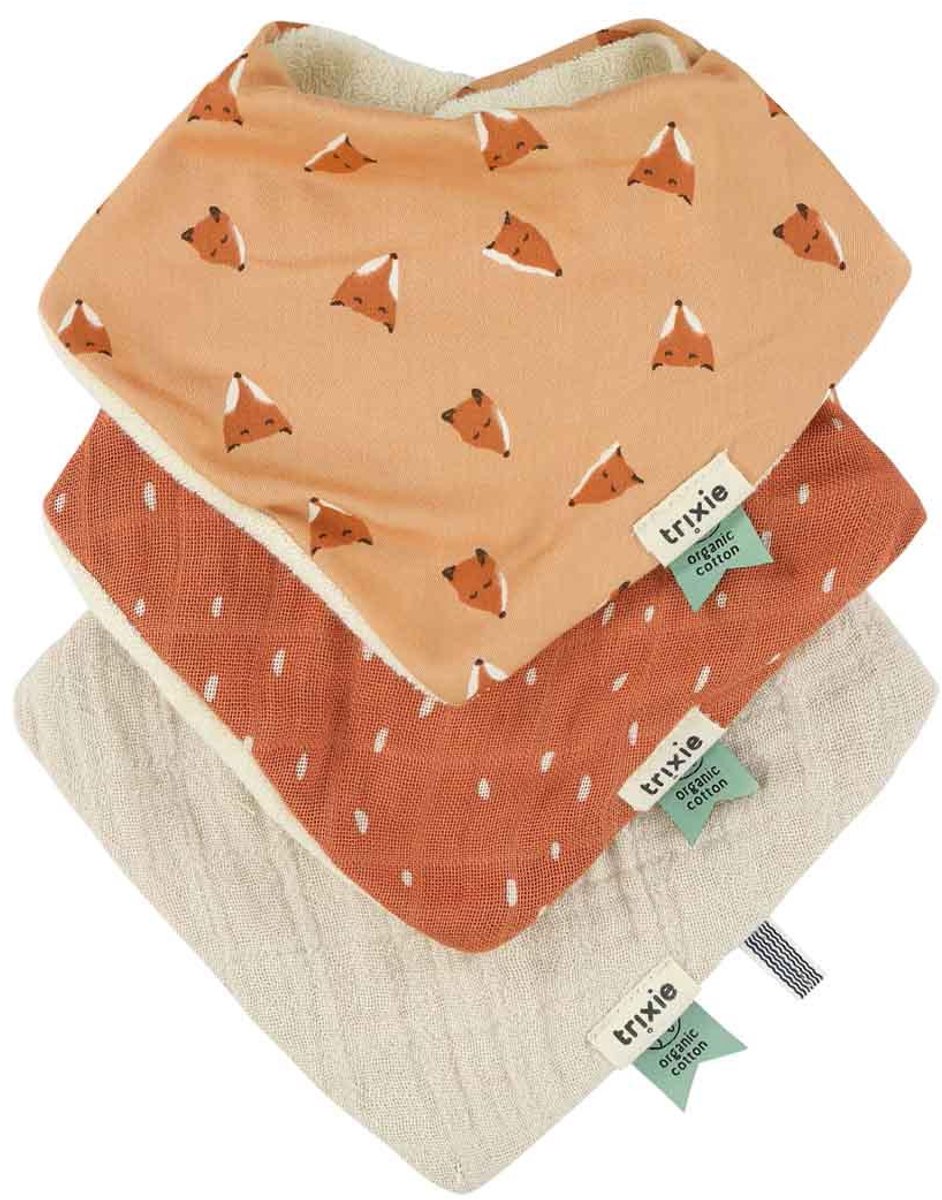 Trixie - Confezione da 3 bavaglini bandana mix - volpe feroce