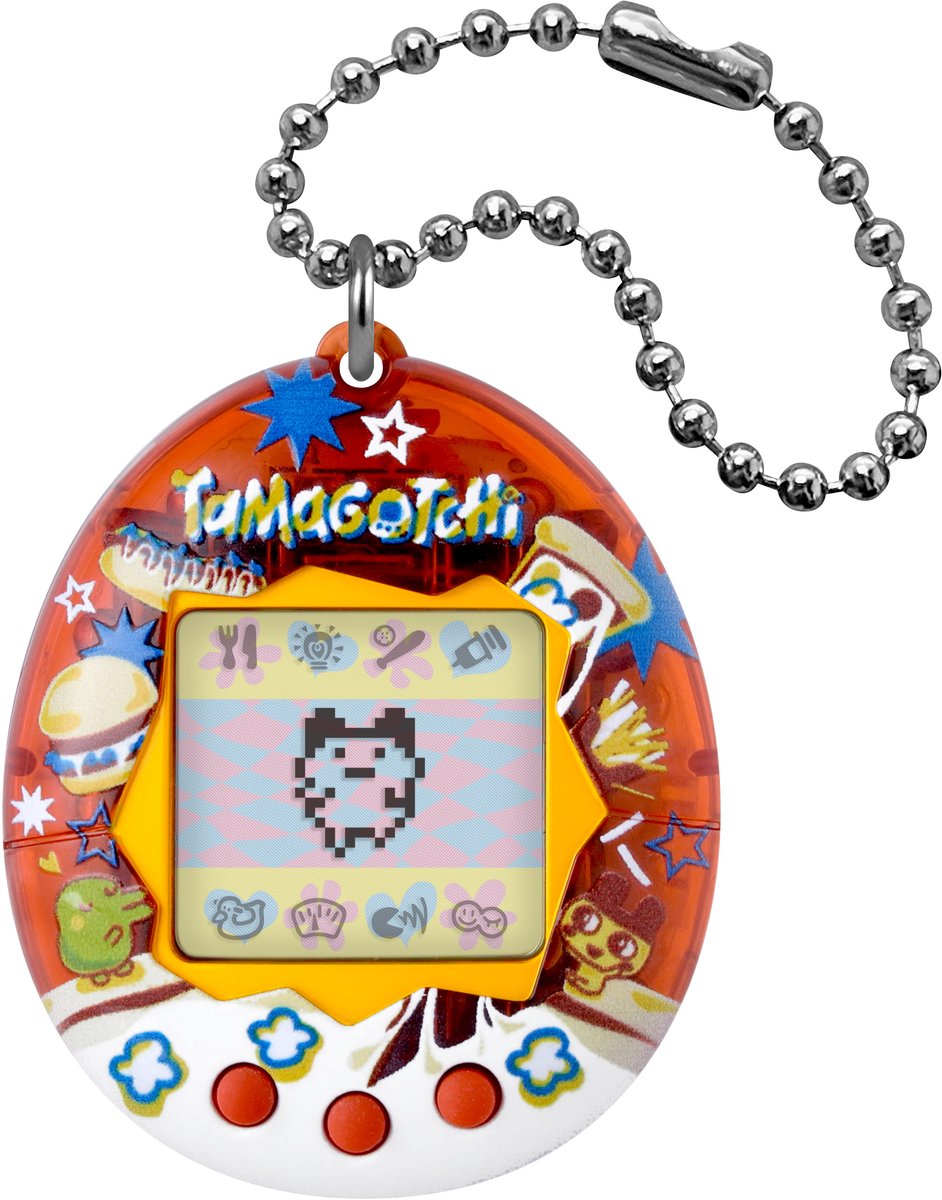 Bandai – Tamagotchi Originale – Yummy – Animale Domestico Digitale Interattivo con Schermo LCD in Francese, Mini Giochi – Idea Regalo