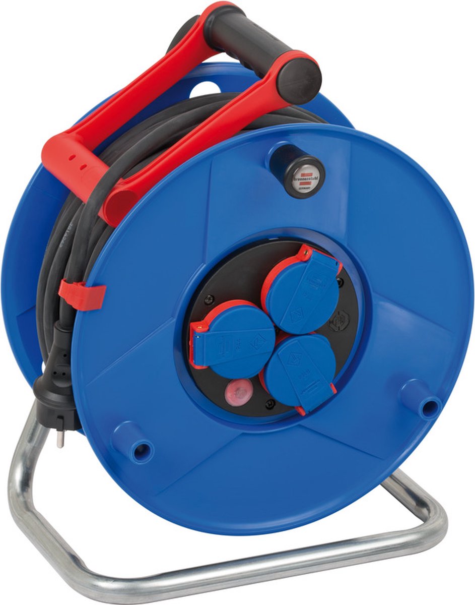 Avvolgicavo Brennerstuhl garant ip44 (avvolgicavo con cavo da 40 m, plastica speciale, per uso esterno a breve termine, prodotto in Germania) blu
