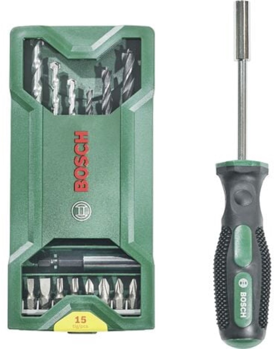 Accessori Bosch 2607017654 mini trapano x-line e assortimento di punte 16 pezzi