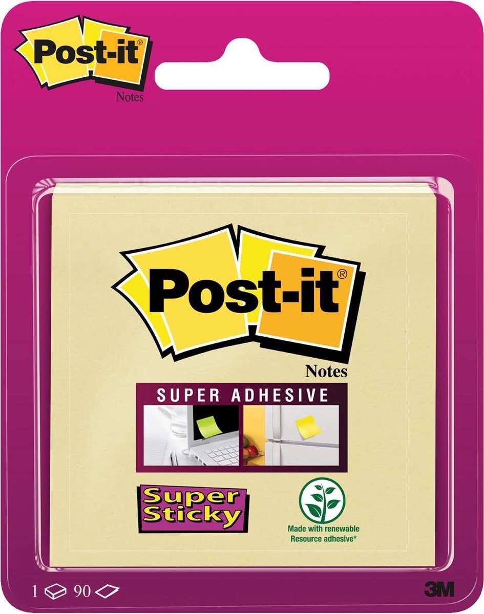 Blocco post-it 6920 super adesivo 76x76mm giallo