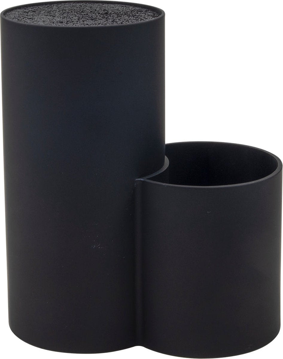 Ceppo coltelli Orion - nero - con vassoio - filamenti flessibili - plastica - ø11x20x22,5cm