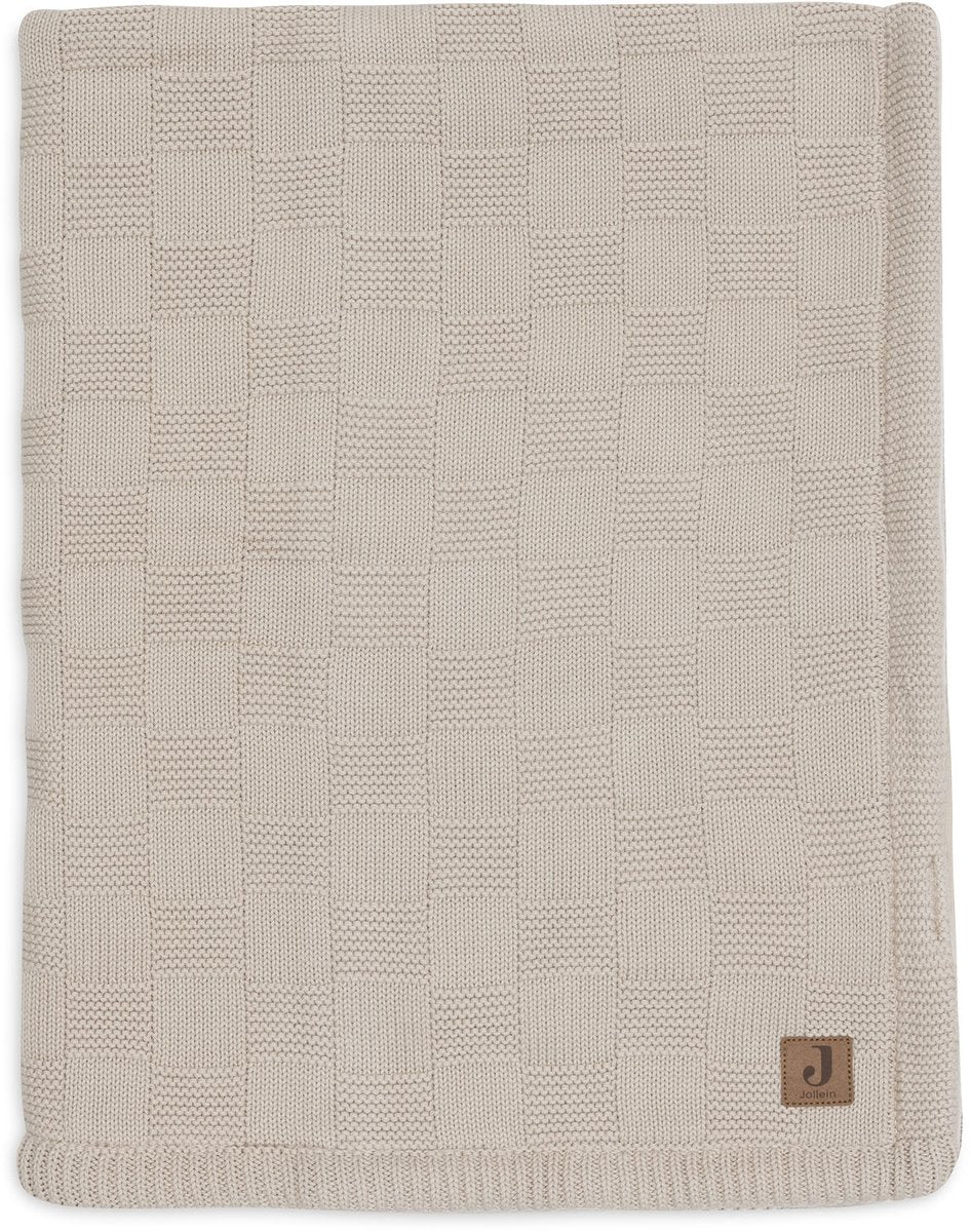 Coperta per culla Jollein - 75x100 cm - maglia a maglia - caldo velluto sabbia