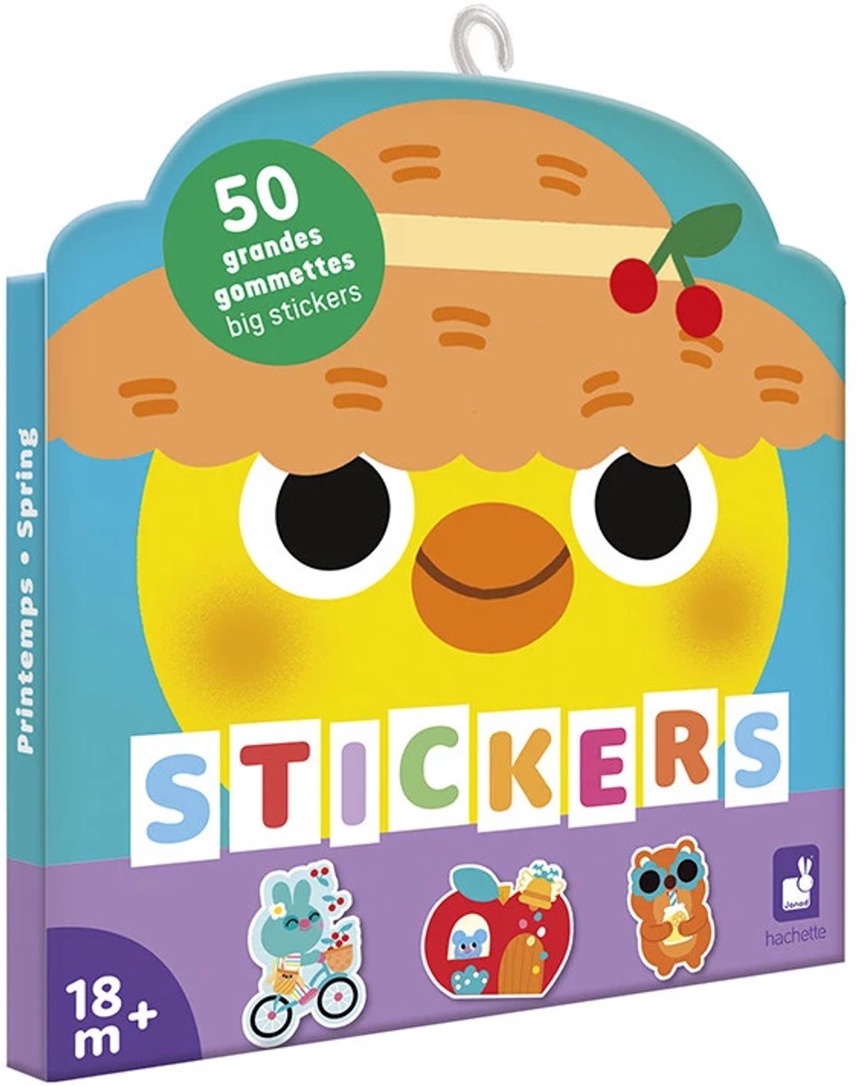 Janod - libro de pegatinas - primavera - 50 pegatinas