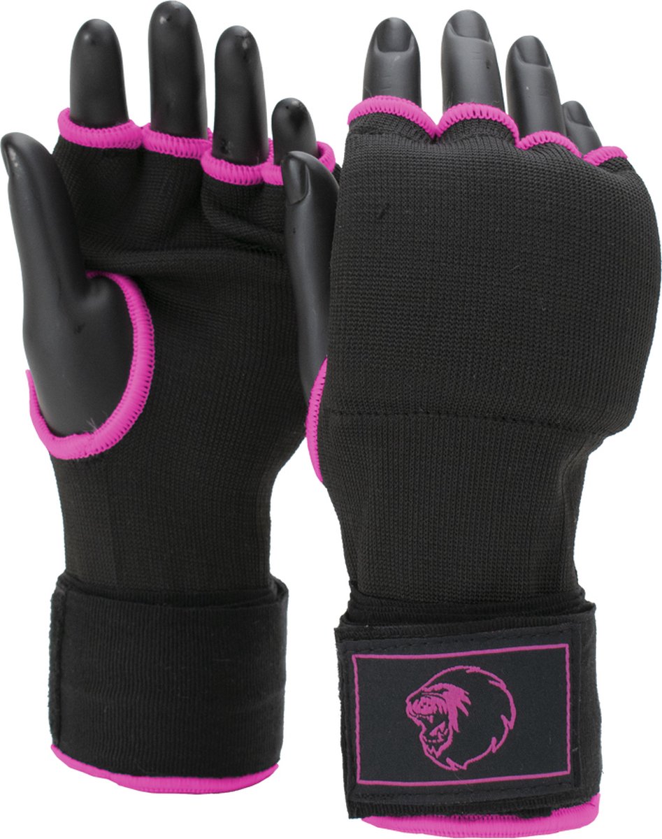 Guanti interni super pro da combattimento con benda nera rosa extra extra piccola