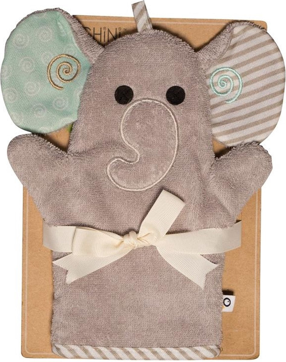 Zoocchini washandje - elli the elephant olifant grijs