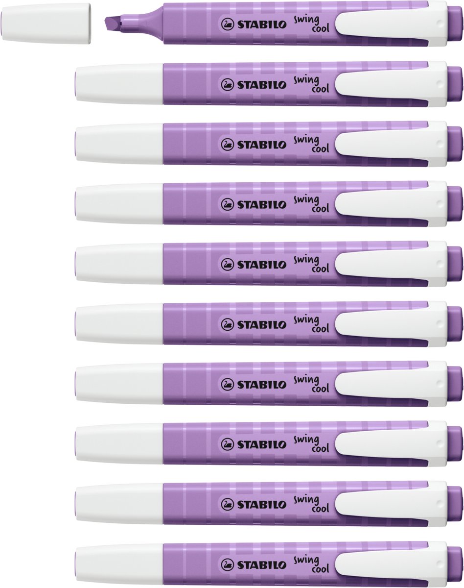 Stabilo swing cool - evidenziatore - naturecolors wildflower - grigio viola - scatola da 10 pezzi