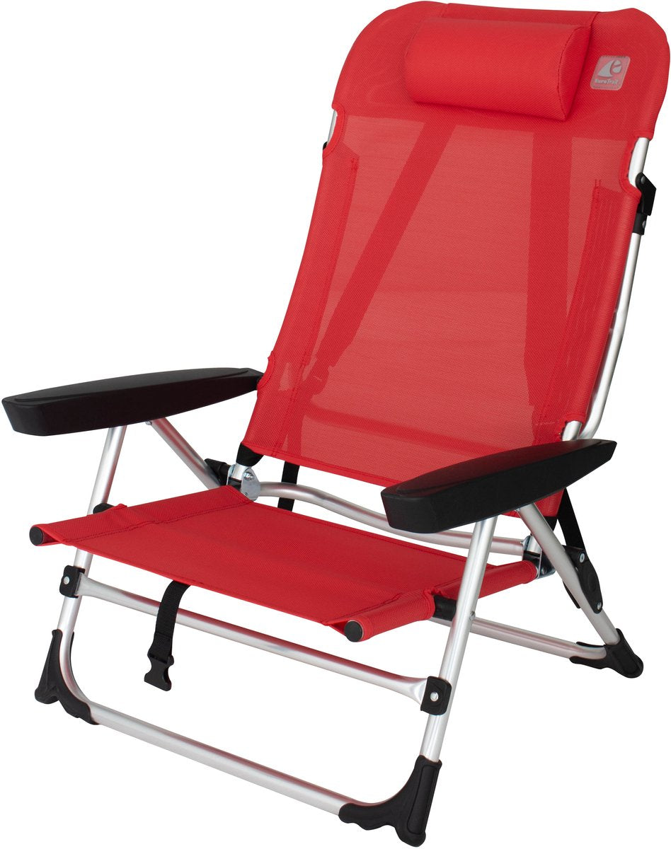 Eurotrail marbella - silla de playa con posición reclinable - rojo