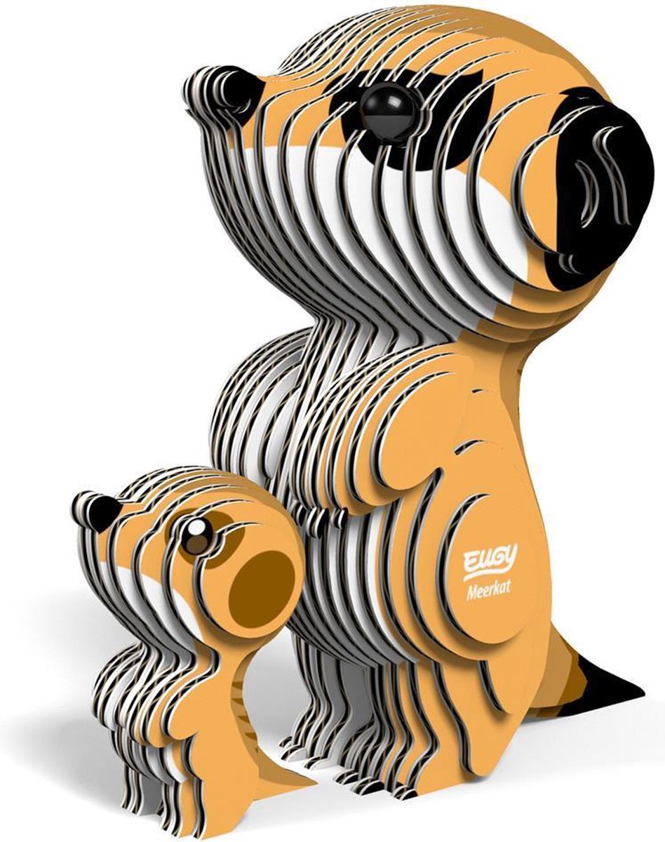 Eugy 3d puzzel - meerkat - wilde dieren - duurzaam - verzamel ze allemaal - 6 jaar
