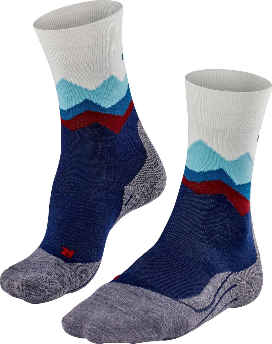 Falke tk2 anti-blaar dik wol functioneel materiaal wandelsokken dames blauw - maat 39-40