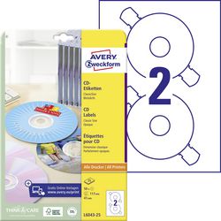 Etichette per CD avery l6043-25 117mm bianco