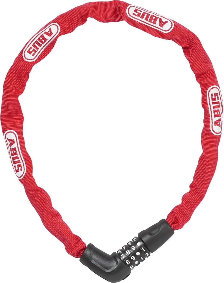 Abus 5805C 75 Bloqueo de cadena roja - 4 mm de espesor - 75 cm de longitud