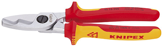 Tijeras de cable de knipex con bordes de corte doble 9516200