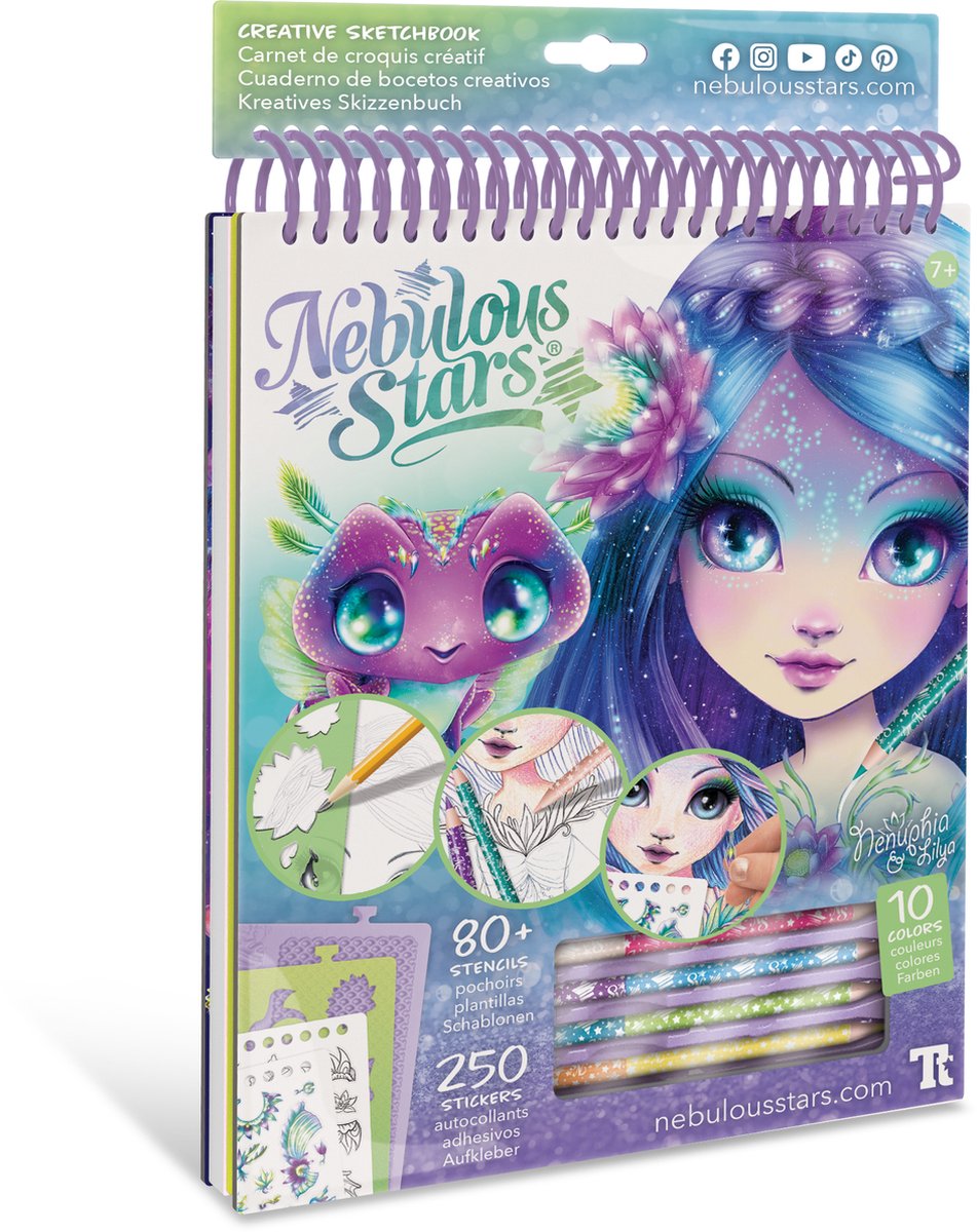 Estrellas nebulosas - cuaderno de bocetos creativo - nenuphia - dibujar y colorear