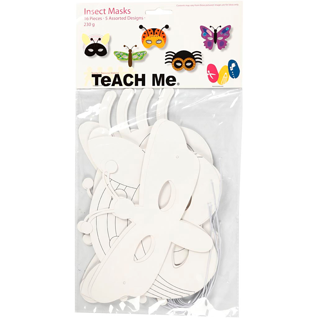 Insect Masks Cardboard, 16st.