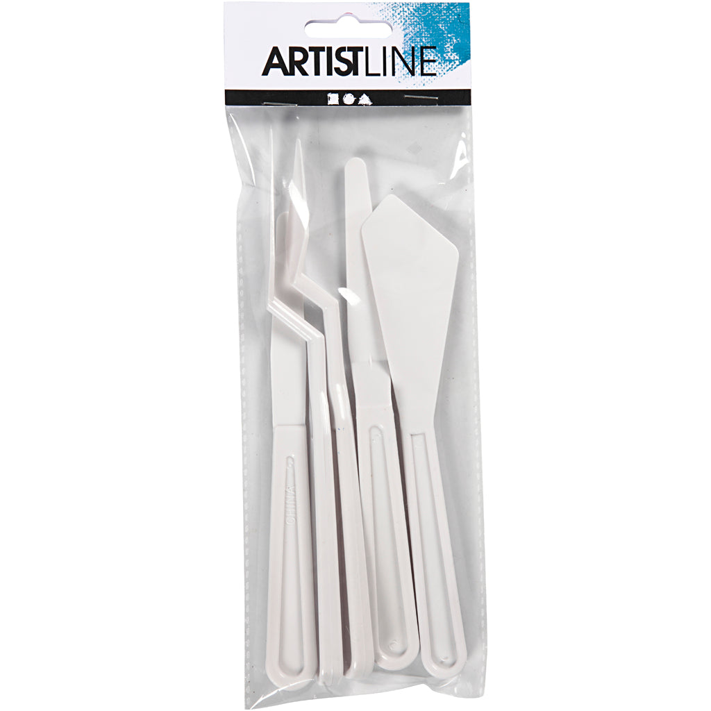 Spatole Creative Company, l: 17-20 cm, l: 13-33 mm, bianco, 5 pezzi 1 scatola