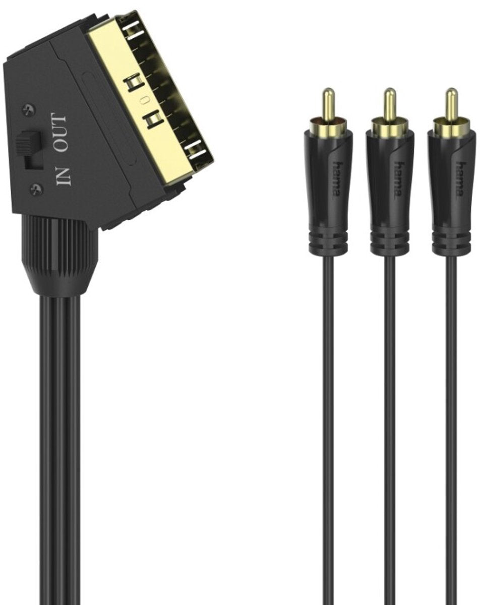 Cable de vídeo Hama euroconector - 3 conectores cinch (vídeo estéreo) 1,5 m