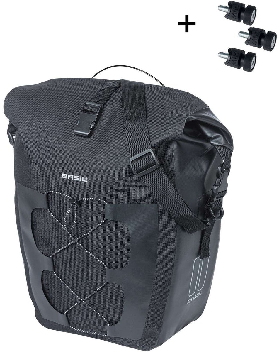 Basil para una sola bicicleta navegador impermeable mik 22 litros 19 x 27 x 41 cm negro