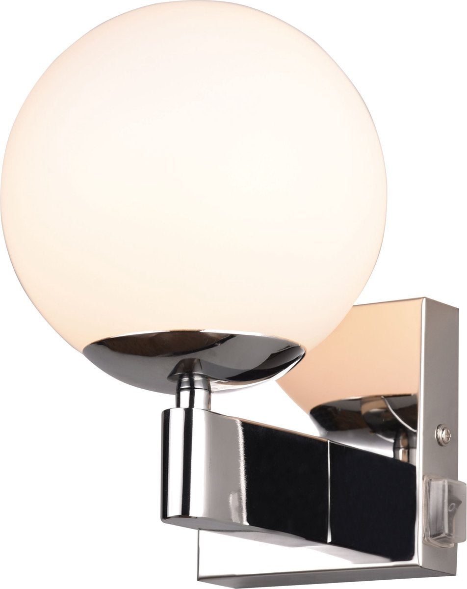 Trio kula - lampada da parete - cromata - escl. 1x e14 10w - ip44 - adatta per bagno