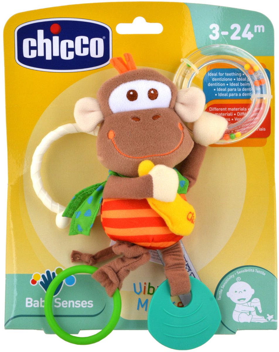 Mono Chicco con actividades vibratorias.