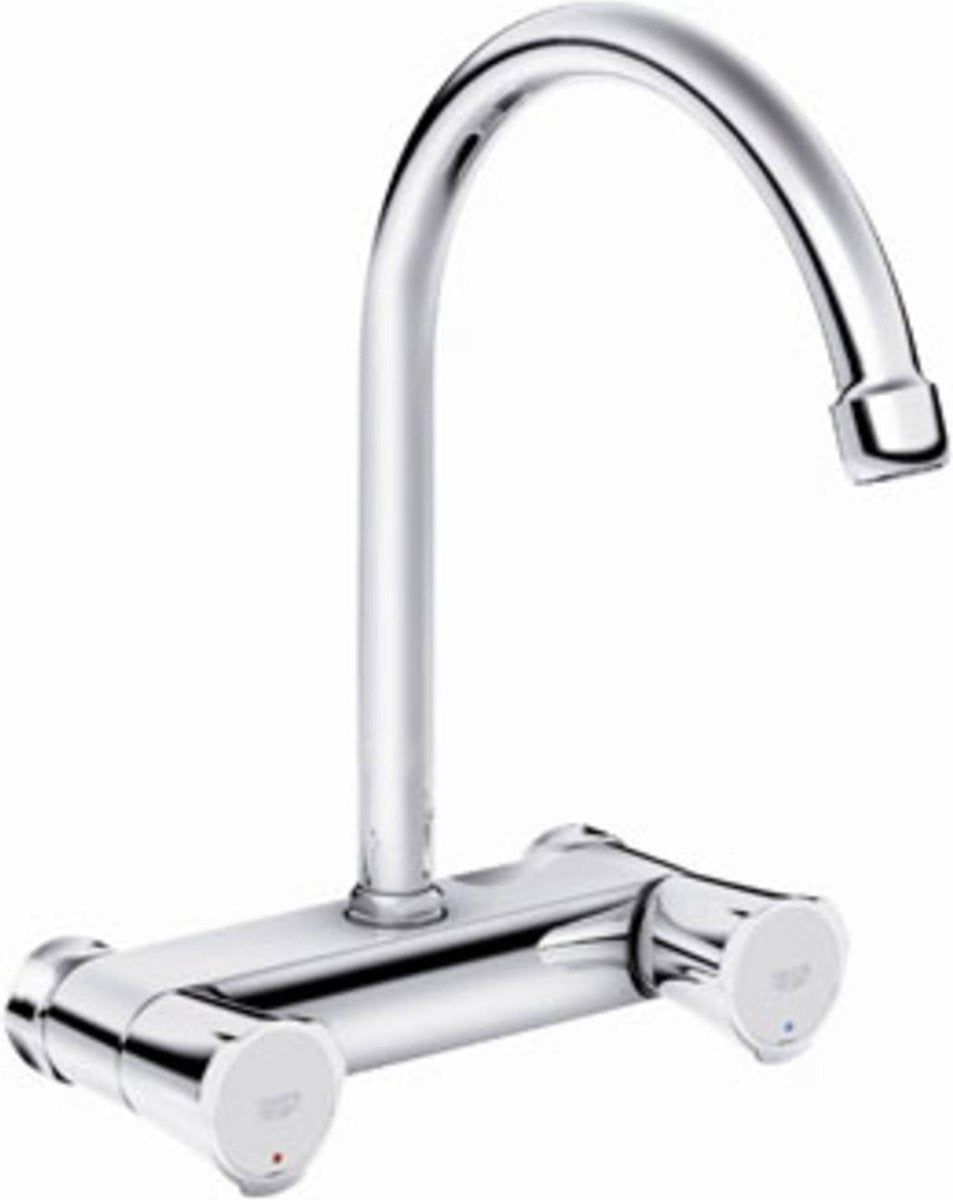 Grohe costa-l keukenkraan - wandmontage - hoge uitloop - 360° draaibereik - zonder koppelingen - chroom