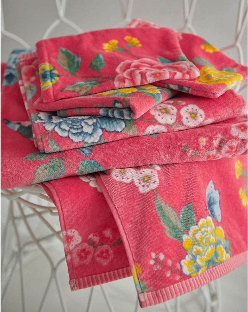 Pip studio buonasera - telo da bagno - 70x140 cm - rosso corallo