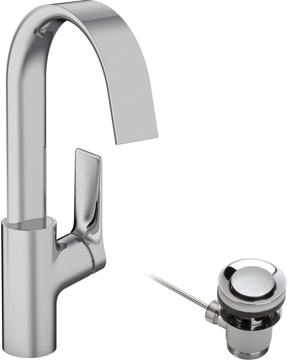 Miscelatore lavabo monocomando Hansgrohe Vivinis 210 con bocca girevole e piletta estraibile cromo