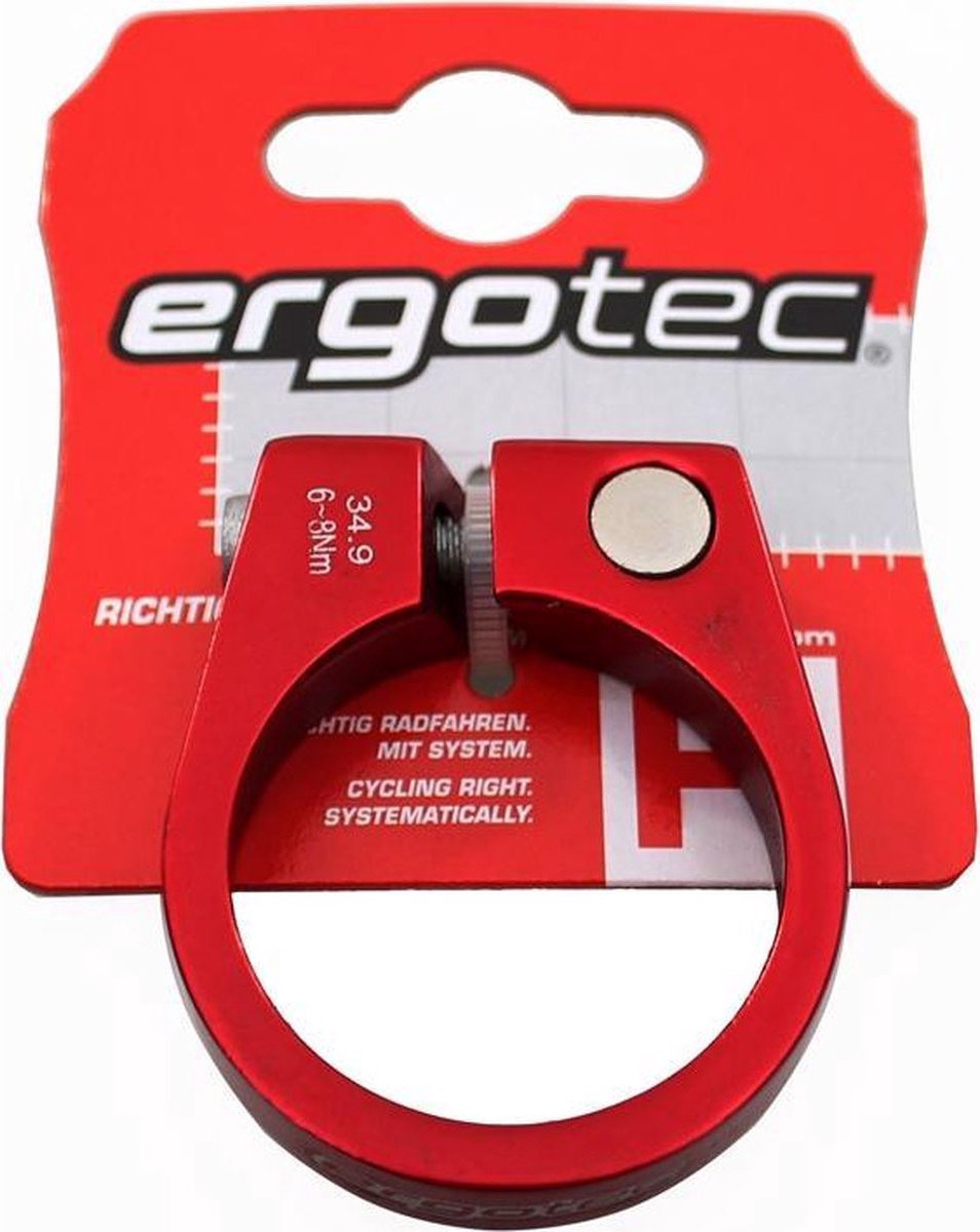 Ergotec Saddle Clamp Sci-105 34.9 mm con tornillo rojo