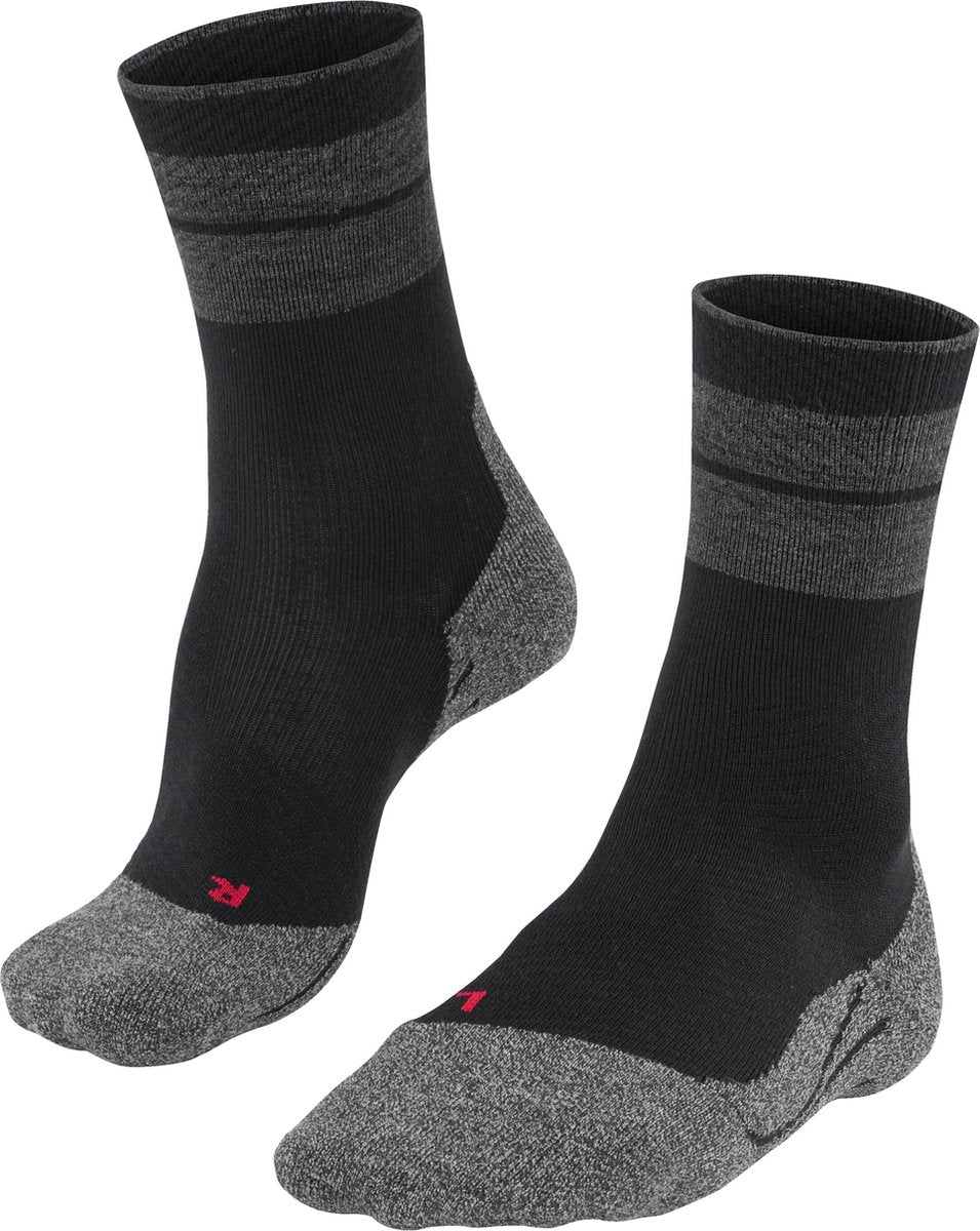 Falke tk stabilizing anti-blaar dik wol functioneel materiaal wandelsokken heren zwart - maat 44-45