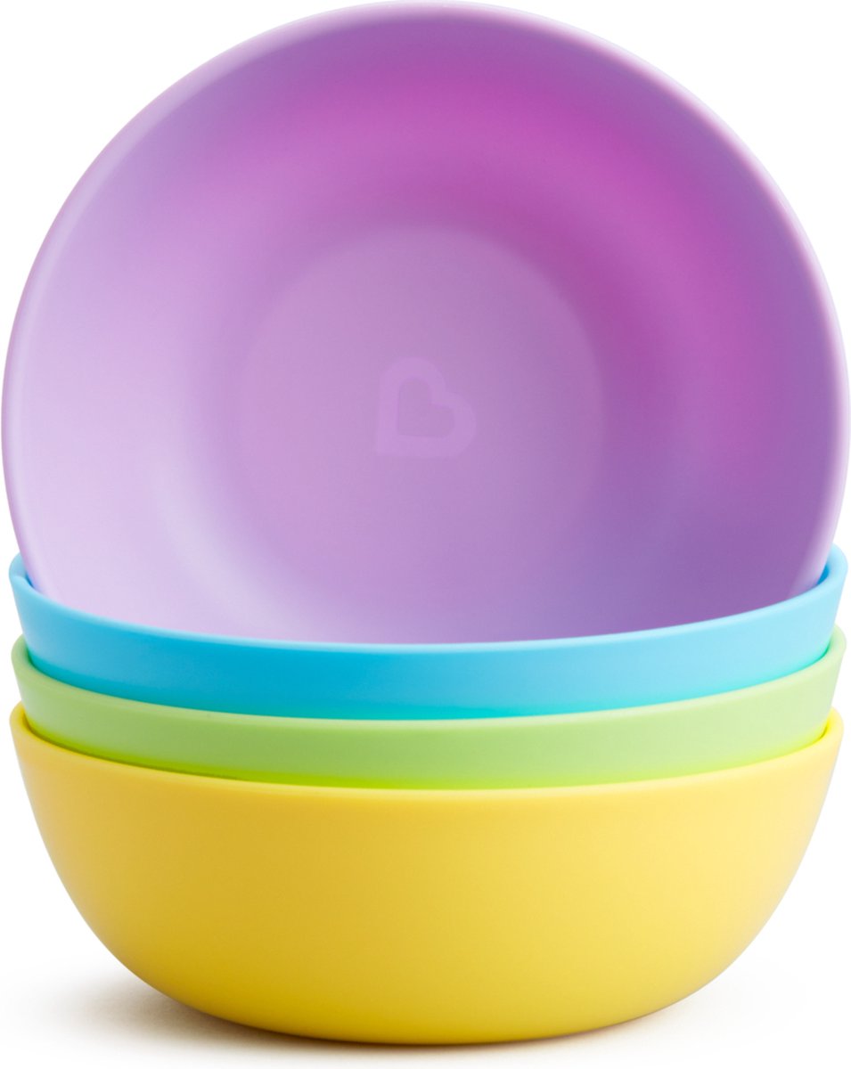 Ciotole multicolori per bambini Munchkin - colori allegri - adatte al microonde e alla lavastoviglie - da 4 pezzi