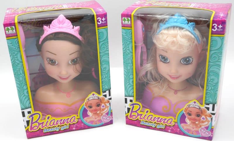 Mini testa con cappuccio di Jonotoys con capelli rosa o neri