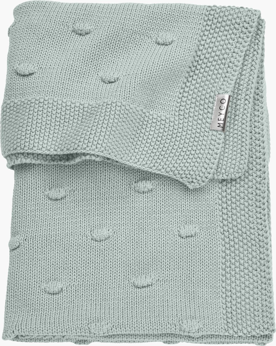 Coperta per culla Meyco Baby Knots - verde pietra - 75x100 cm - 1.0 tog