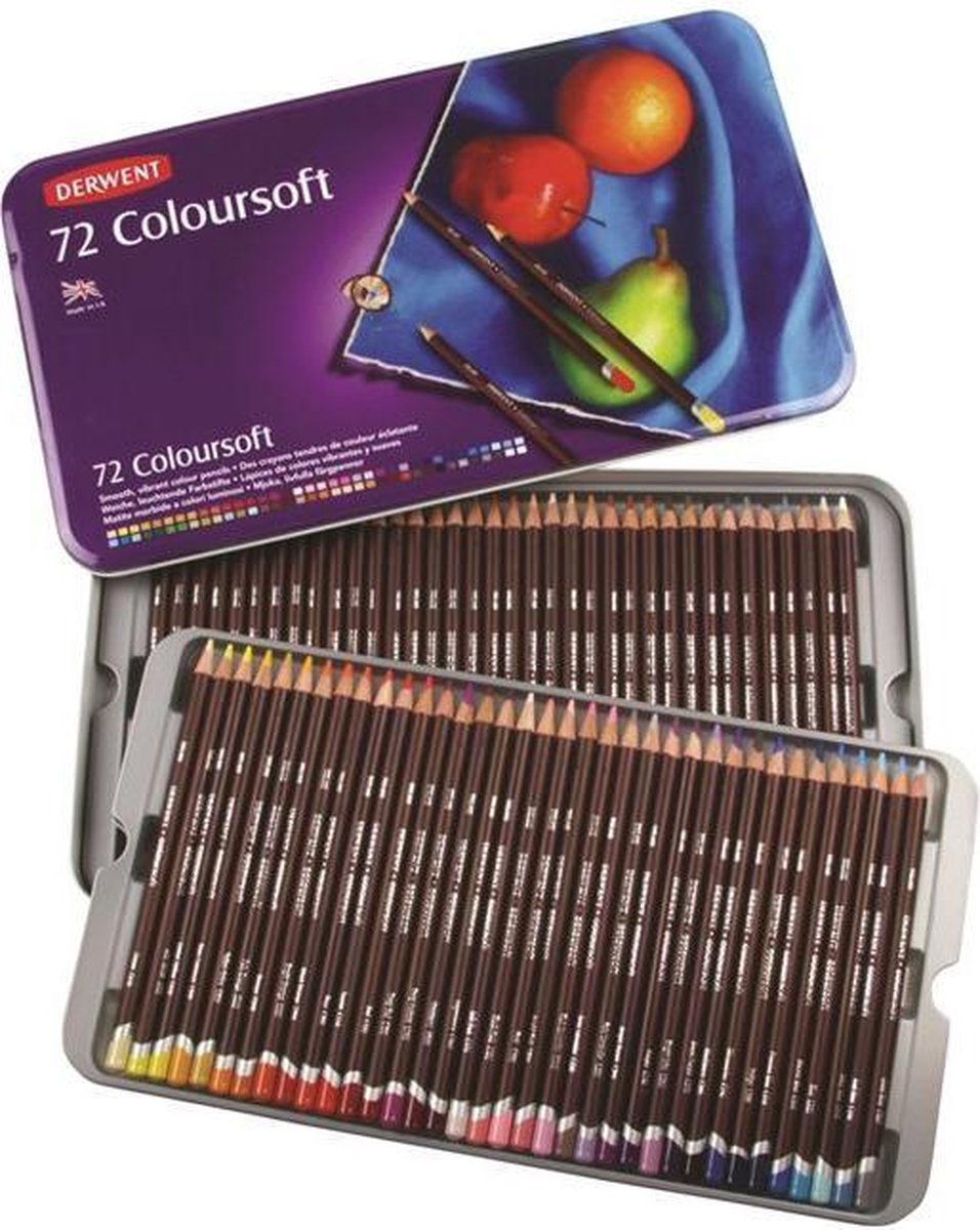 Matite Derwent ColourSoft in latta 72 pezzi