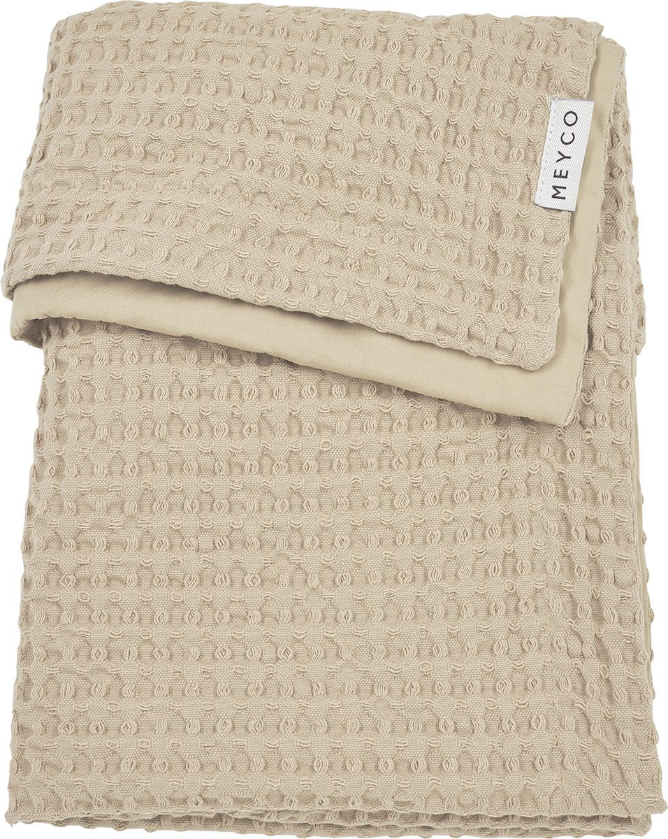 Coperta per culla in cotone waffle Meyco - sabbia - 75x100 cm - 1.0 tog