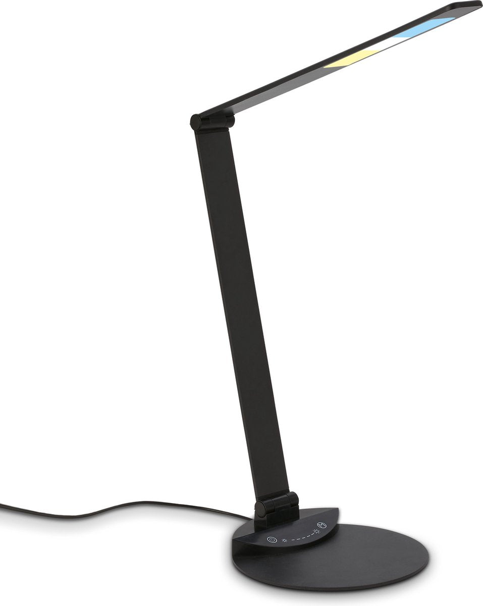 Briloner - led tafellamp verstelbaar draaibaar bureaulamp touch kleurtemperatuur instelbaar dimbaar 6w zwart