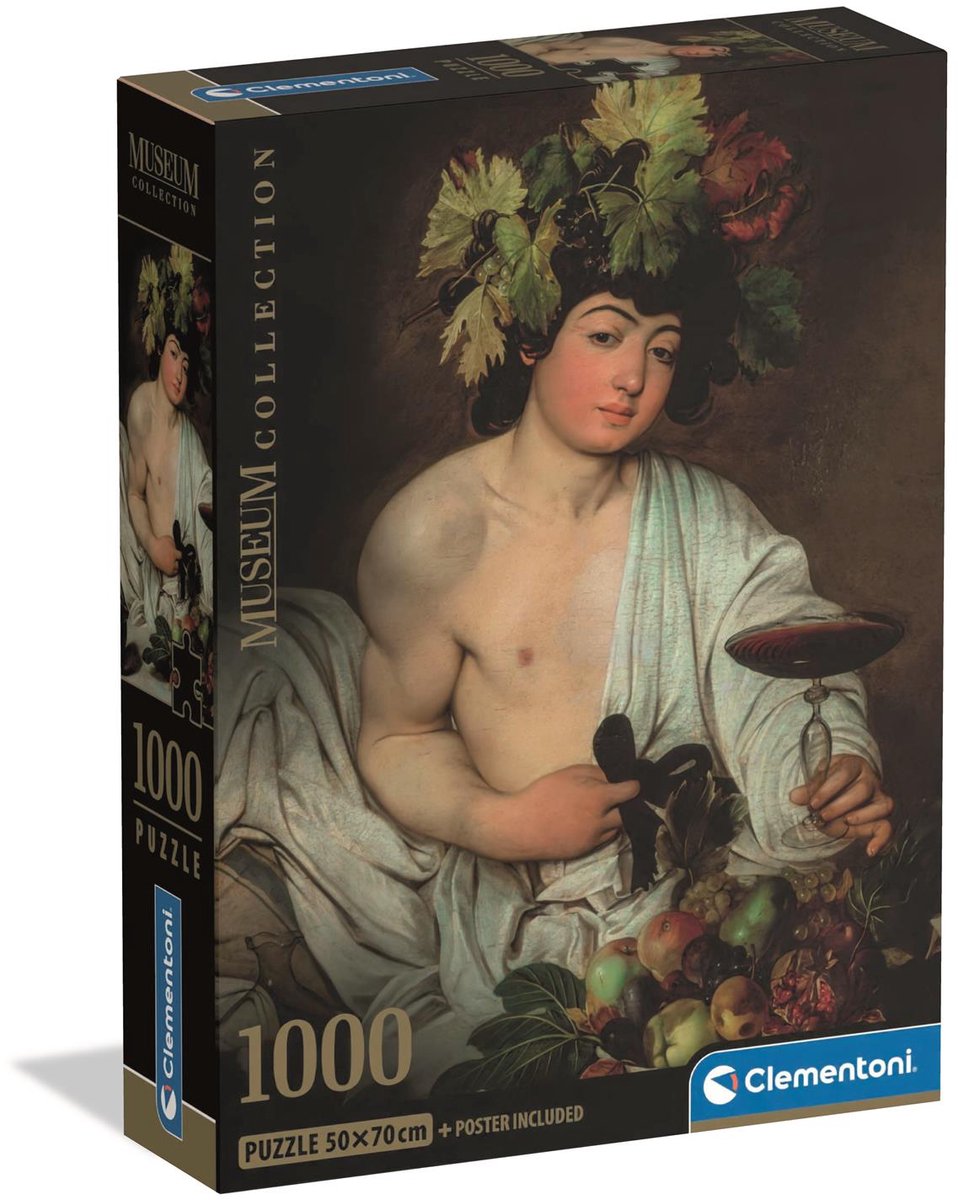 Clementoni - rompecabezas - 1000 piezas - caravaggio bacchus - rompecabezas para adultos