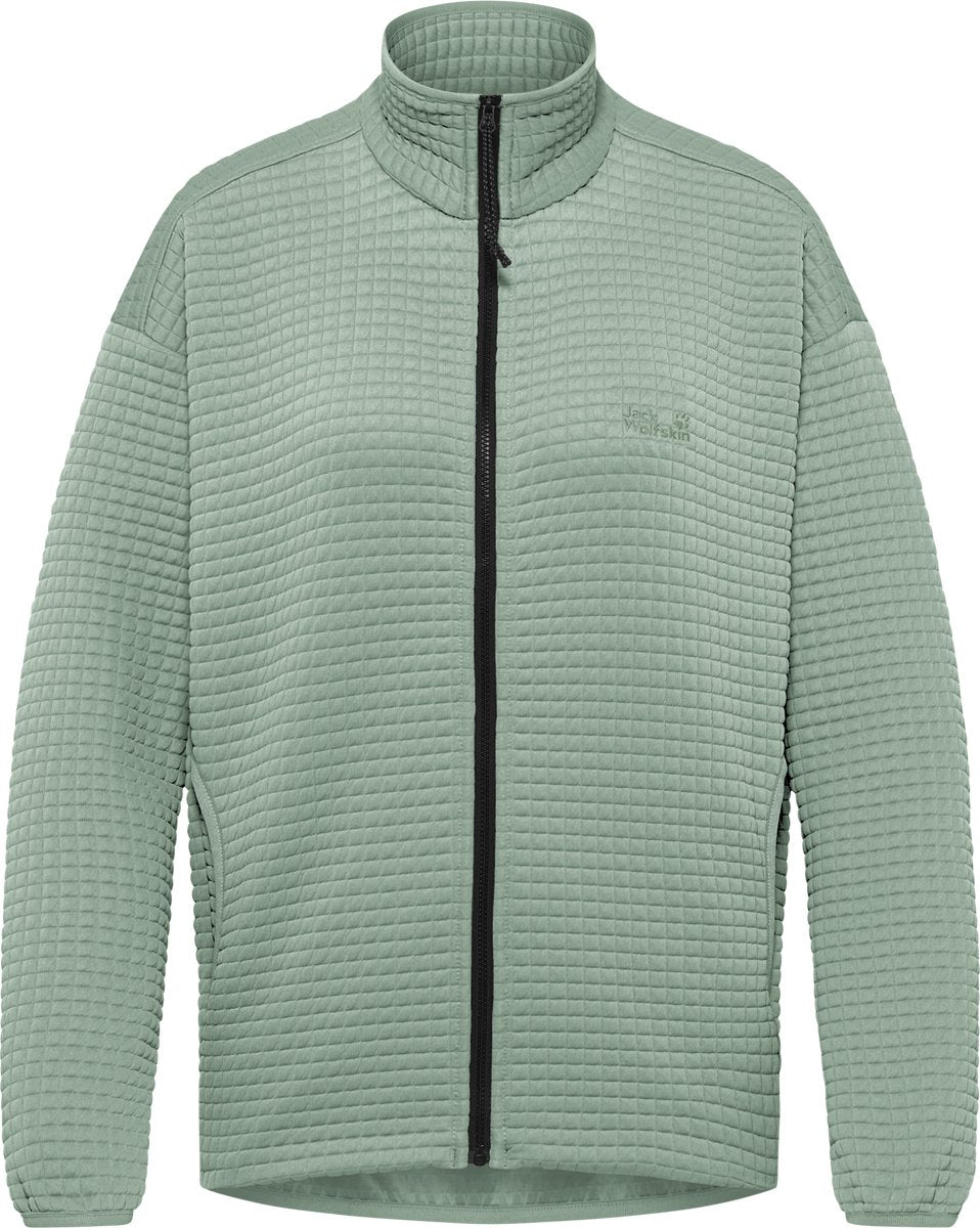 Giacca in pile Jack wolfskin Mogari da donna - pile da donna con cerniera lunga - zinnia verde
