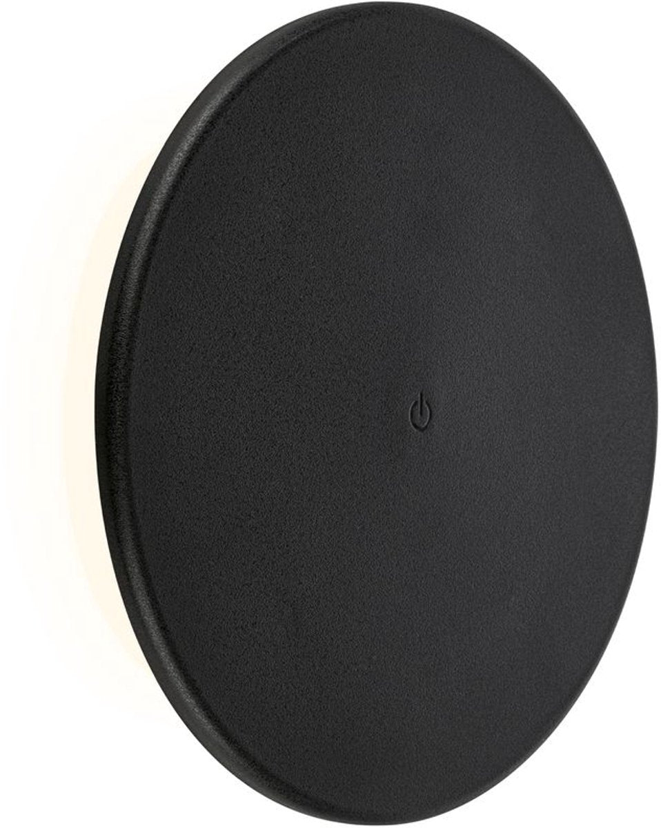 B.k.licht briloner – lampada da parete per esterni ricaricabile – USB-C – dimmerabile – luce bianca calda – nera – ø25