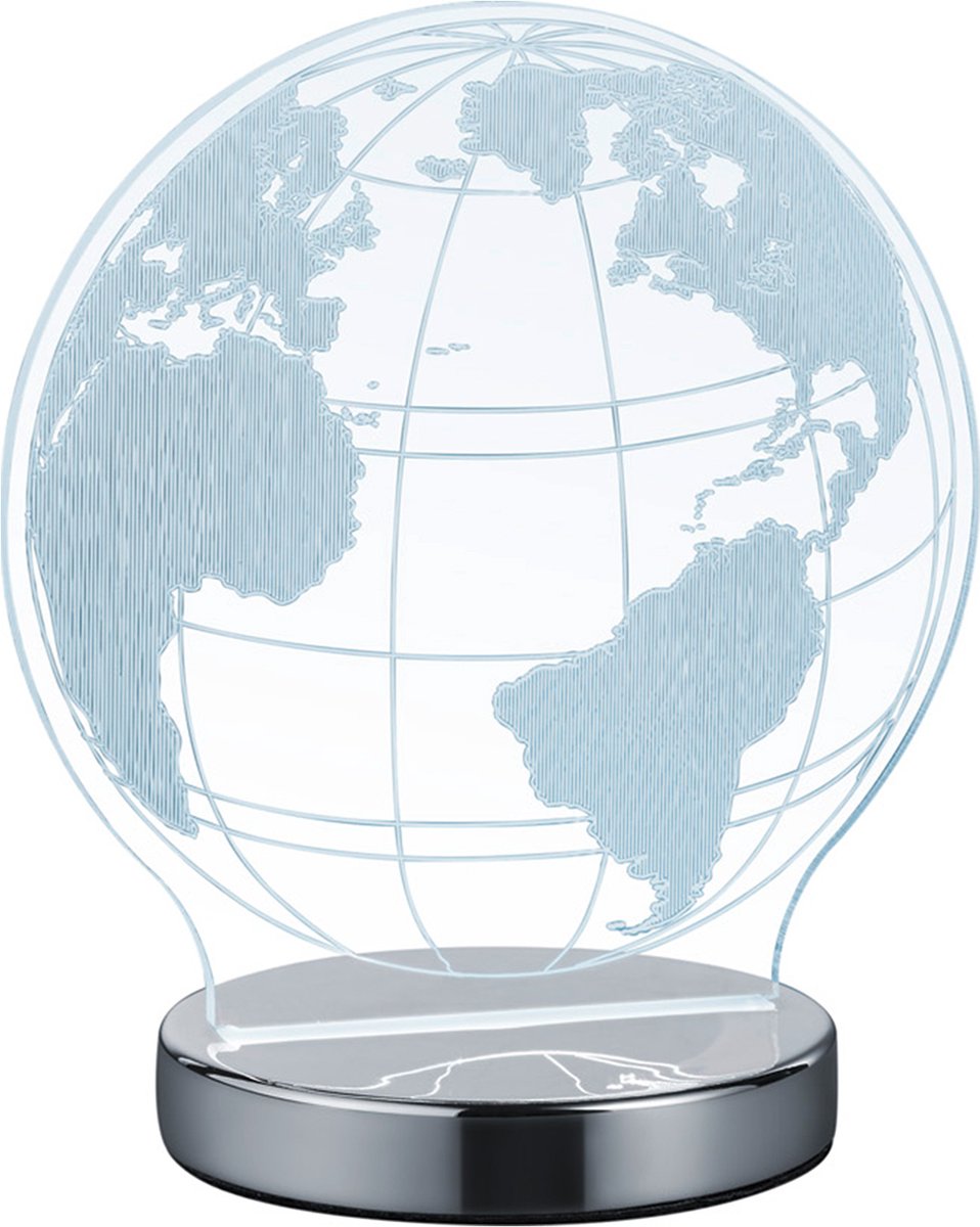 Rl live your light reality globo - lámpara de mesa - cromo - incl. 1x SMD 7 W - interruptor de cable - color de luz ajustable - no regulable