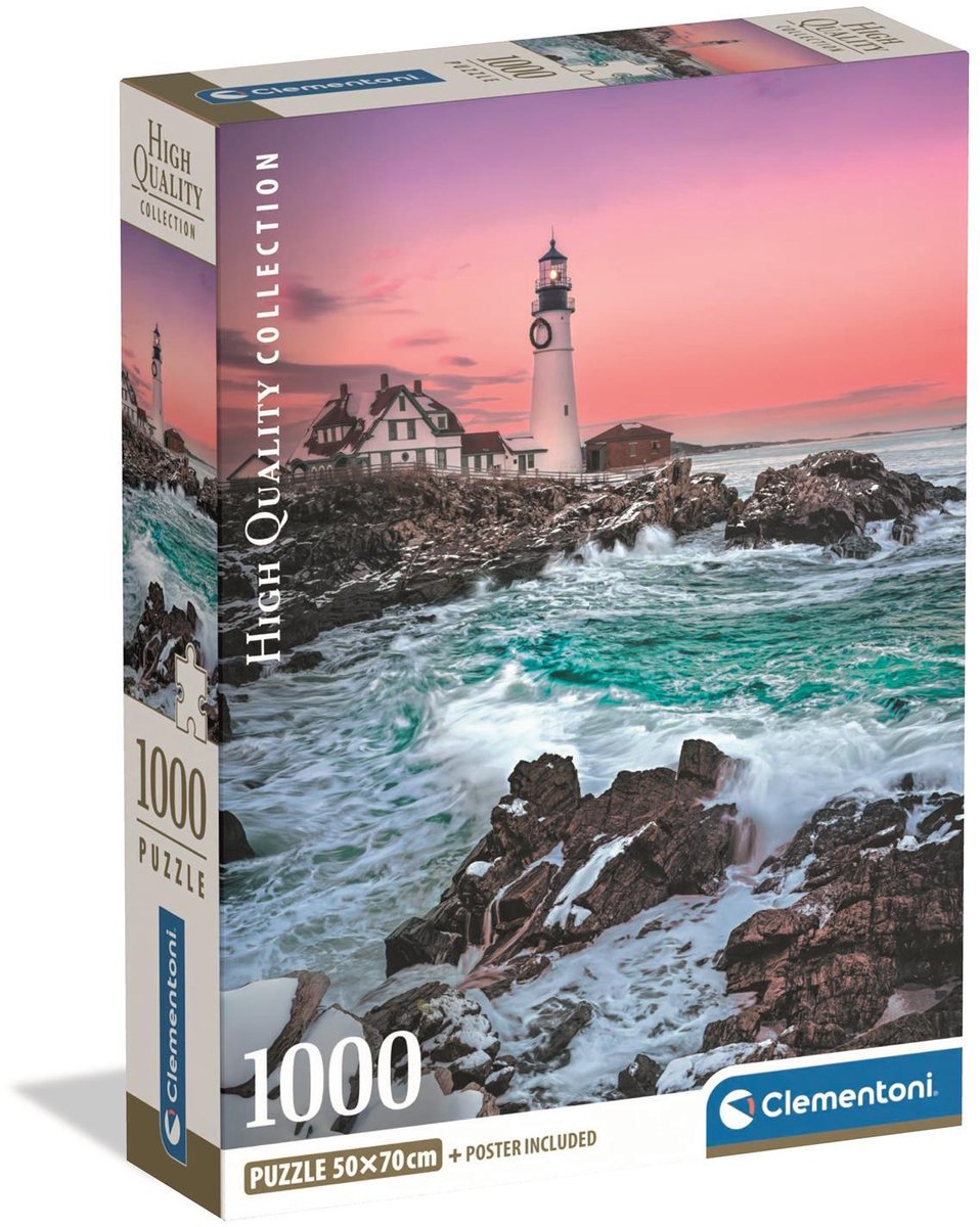 Clementoni rompecabezas de 1000 piezas primera nevada en portland head compacto.