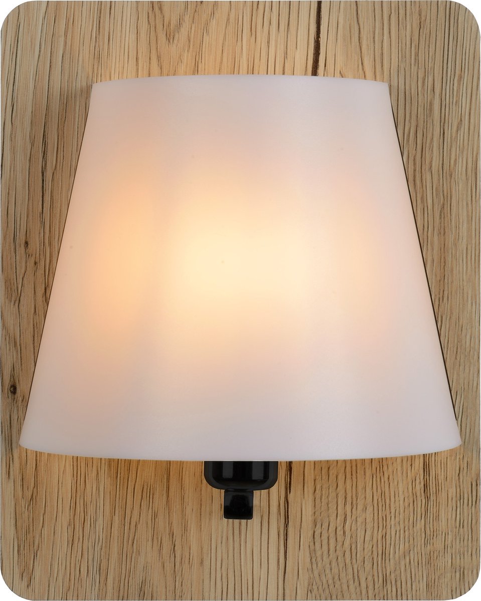 Lucide idaho - lámpara de pared - 1xe14 - madera clara