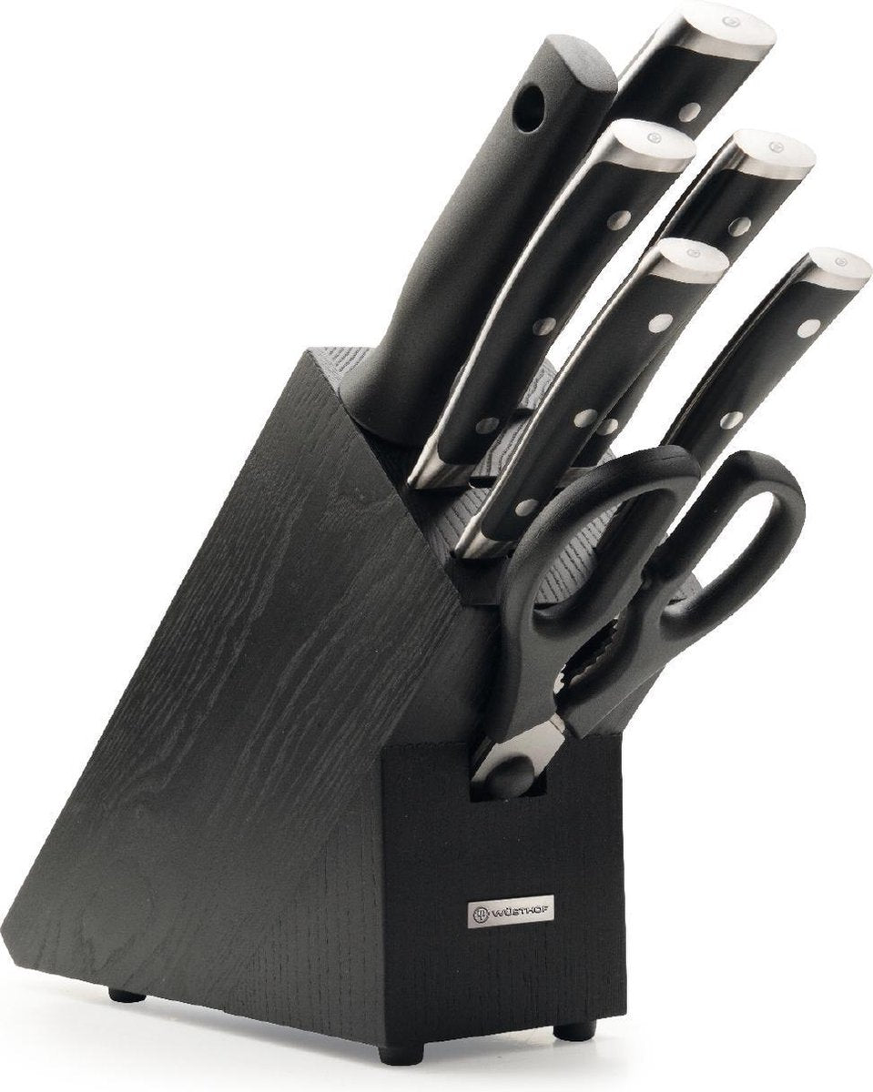 Wusthof classic ikon - ceppo coltelli con 7 pezzi - acciaio inossidabile